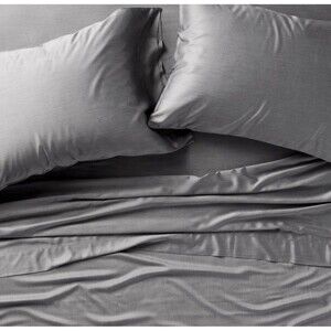 Queen 400 Thread Count Rayon from Bamboo Sheet Set Dark Gray - NEW